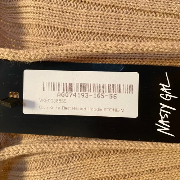 NASTY GAL Women’s Hooded Knit Cropped Sweater size M - Picture 7 of 11